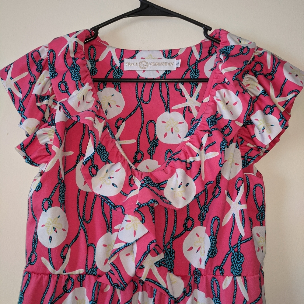 Tracy Negoshian XS Ruffle Top Sand Dollar Dress - Picture 4 of 8